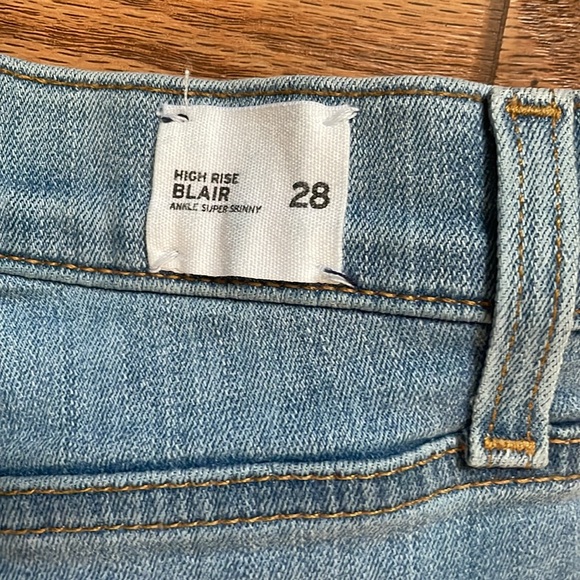 Hudson High Rise Blair Ankle Super Skinny Light Blue Distress Jeans - Picture 5 of 6